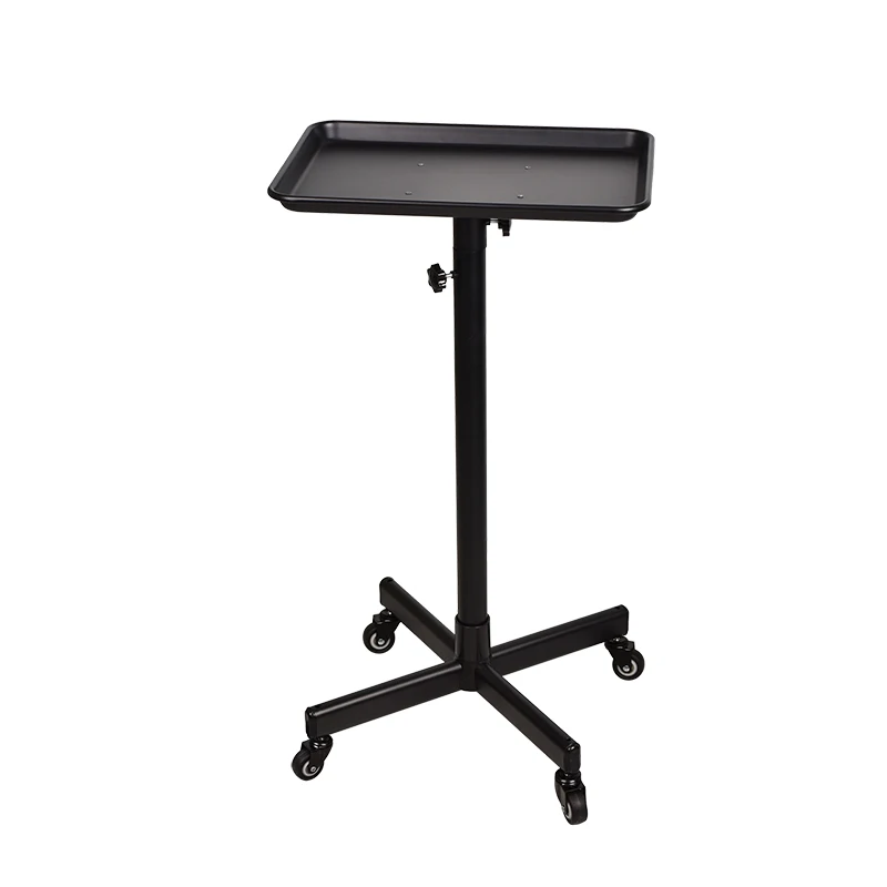 Hot Sale Adjustable Height Black Hair Salon Trolley Hair Salon Work Trolley Trolley Bracket with Casters with Brakes