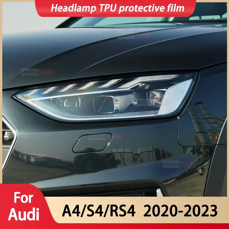 

For AUDI A4/S4/RS4 2020-2023 Car Exterior Headlight Anti-scratch Front Lamp Transparent TPU Protective Film Accessories Sticker