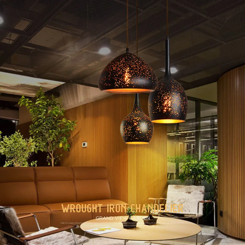 Simple and Light Luxury Cafe Bar Single Head Bar Chandelier Retro Creative Personality Industrial Style Restaurant Chandelier