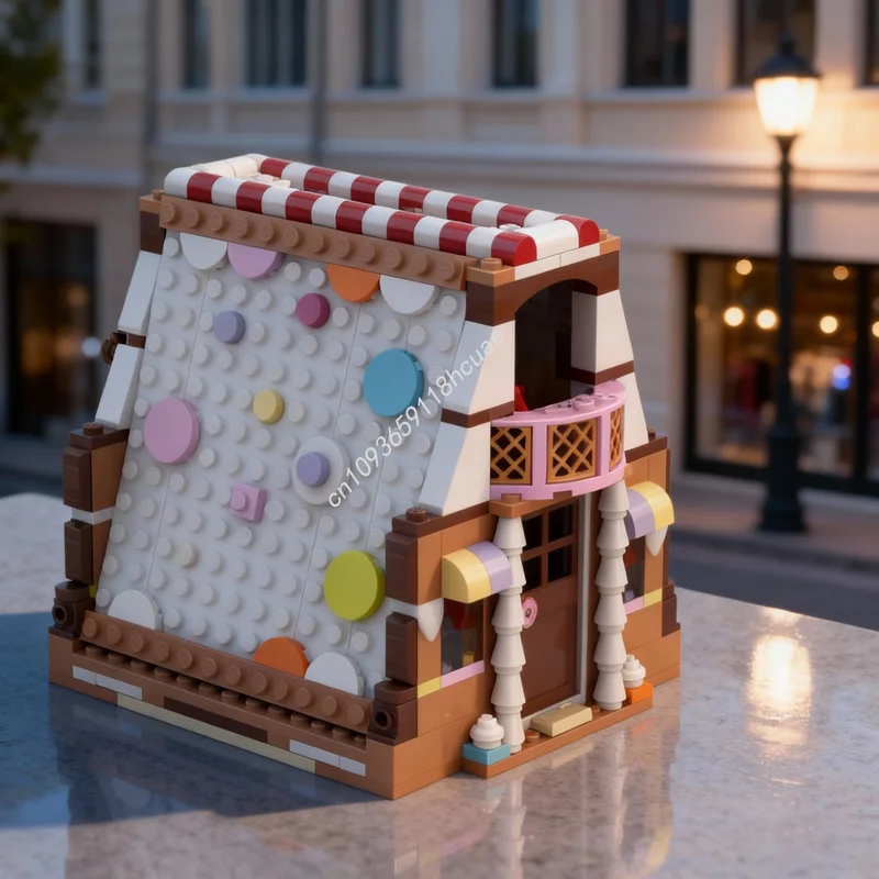 

497pcs MOC Seasonal Christmas A Frame Gingerbread House Model Building Toy Blocks Architecture Idea Christmas Gifts Education