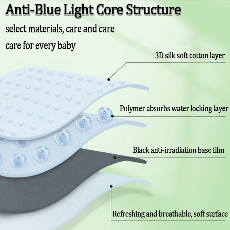 10 szt. Pieluch dla noworodków z filtrem światła niebieskiego, pieluchy ochronne do fototerapii, czarne pieluchy dla niemowląt, ultracienkie i wygodne.
