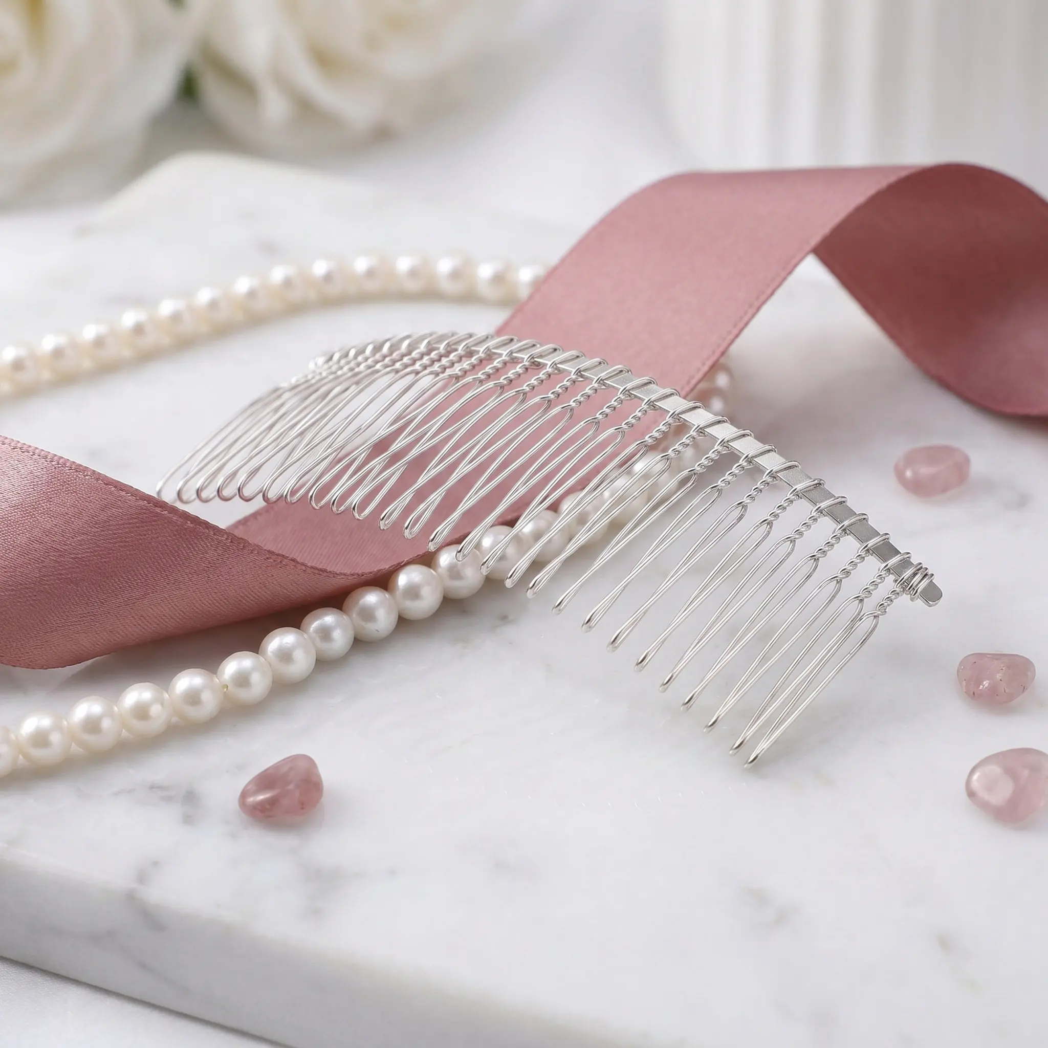 20Pcs Hair Insert Comb Silver Metal Wire Side Combs 30 Teeth Dense Design Secure Grip French Bun Bridal Updo Styling Hair Fork