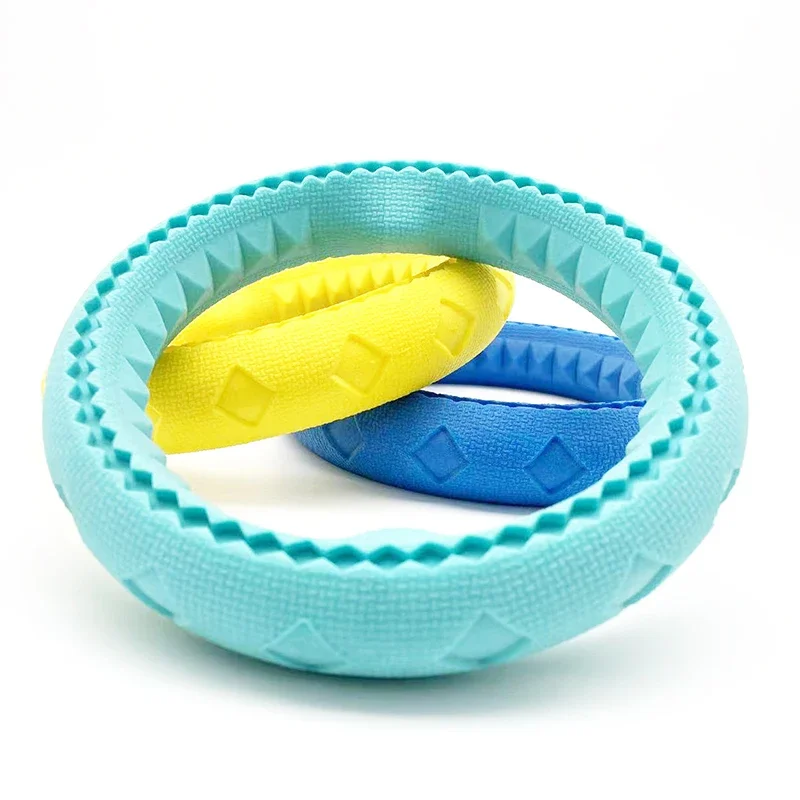 Dog Toys Pet Flying Disk Training Ring Puller Anti-Bite Floating Interactive Supplies Dog Interactive Toys Aggressive Chewing