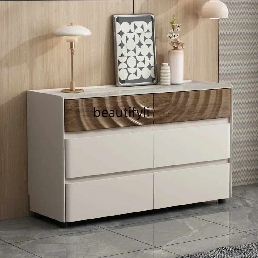 SS ss7486 Italian light luxury eight-bucket cabinet French minimalist bedside storage cabinet Modern simple living room side cab