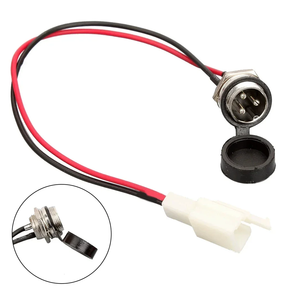

Newest Sale High Quality Black Abs Charger Port 3 Pin Charger Port For Kids Electric Scooter E-Scooter E-Bike Parts