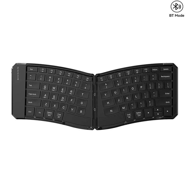 

Ergonomic Potable Bluetooth Wireless Split Keyboard for PC/Tablet/Phone 80 Keys Rechargeable Folding Split Keyboard-Black