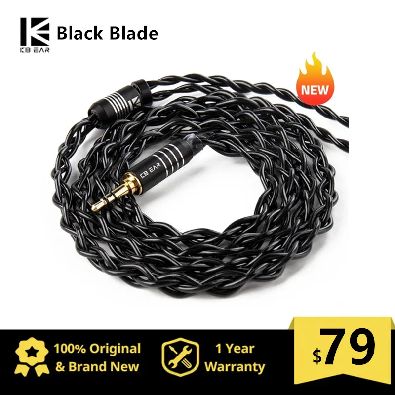 

KBEAR Black Blade 4 Core Furukawa C2200 Brass Alloy Upgrade 2.5/3.5/4.4mm With 0.78 2Pin/MMCX Connector For BLON BL-01 KS1 IEMS