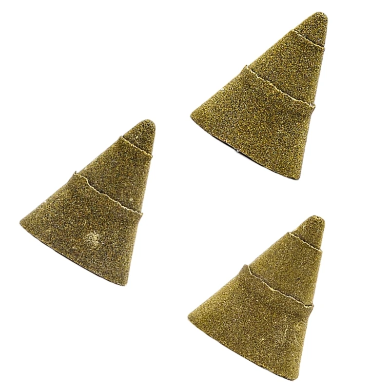 

3Pcs 50 100 200 Grits Cone Grinding Head Diamond Polishing Wheel Stone Engraving