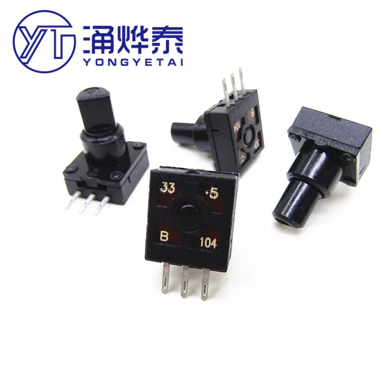 YYT 2PCS Joystick potentiometer F10KV4 B100Kb-1 game console simulated flight joystick Z-axis T16000M