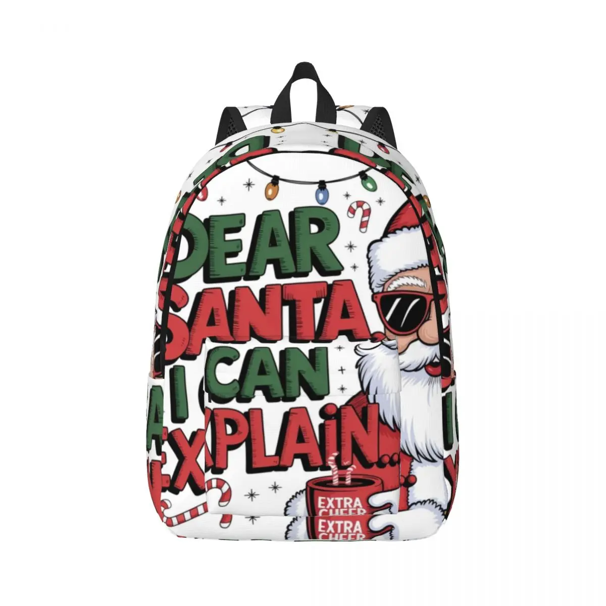 

I Can Explain Funny Christmas Durable Canvas Day Backpack Functional and Fashionable Backpack for Teens, Adults, and Students