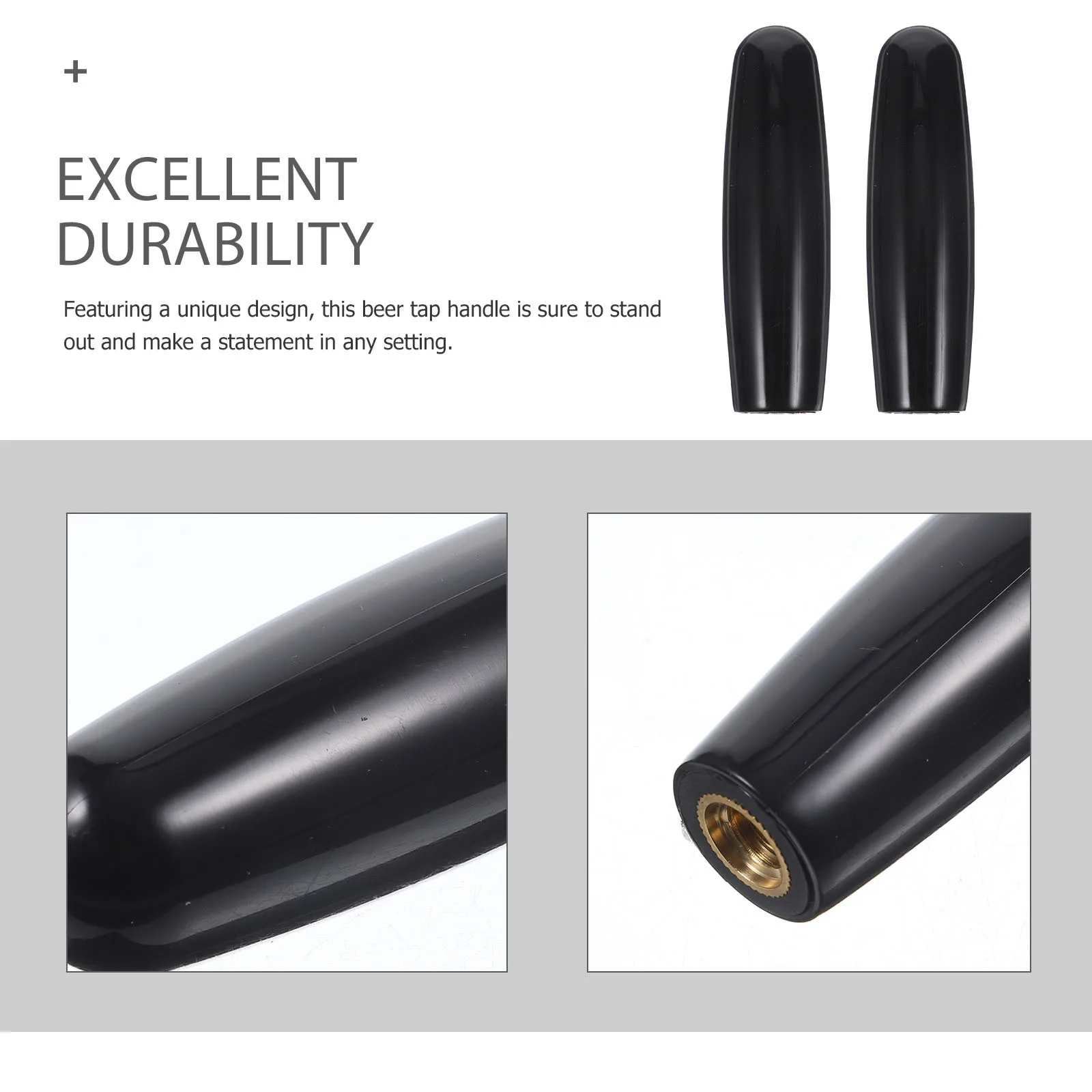 

2Pcs Beer Faucet Handles Plastic Black Heavy Duty Tap Handle Replacement for Keg Homebrew Beer Accessories
