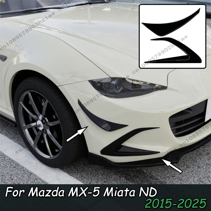 

Автомобильный передний боковой спойлер, передняя противотуманная фара, задний нож-крыло для Mazda MX-5 Miata ND 2015-2025, аэродинамические автомобильные аксессуары
