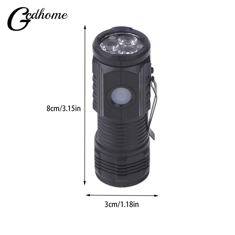 LED Flashlight Strong Bright Torch Rechargeable USB Light Waterproof With Clip Magnet For Hiking Camping High Quality