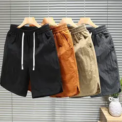 Men Hot Shorts Light Weight Thin Short Pants Casual Outdoor Sports Breathable Solid Elastic Waist Quick-drying Drawstring Shorts