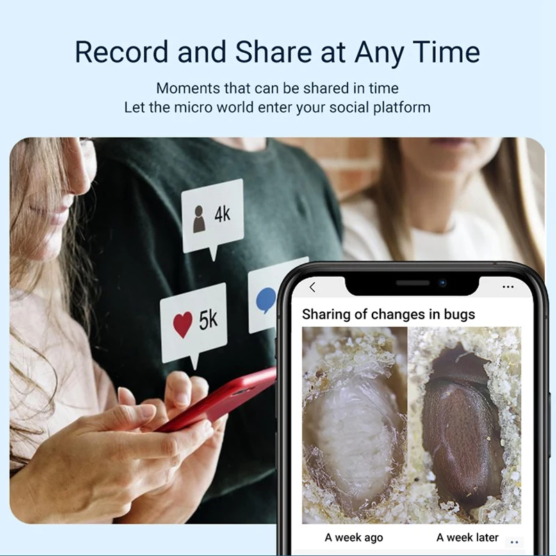 APEXEL 200X Magnification Microscope Lens Mobile LED Light Mini Pocket Macro Lenses For Iphone All Smartphones