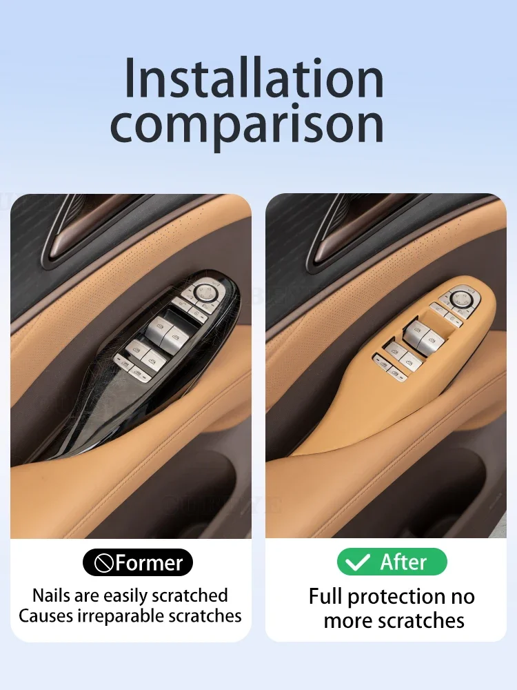 DENZA D9 panel decorative stickers, window lift buttons, silicone window regulators, silicone interior protection accessories