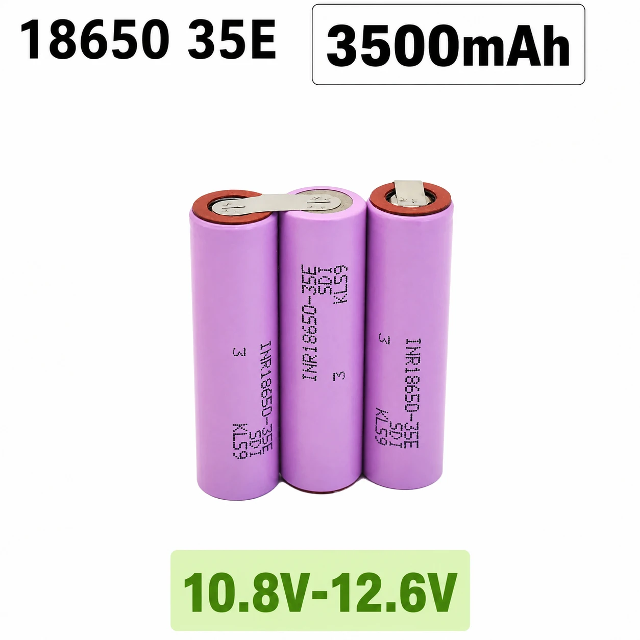 18650 35E 3500mAh Rechargeable Li-ion Battery Pack 12V 14.4V 18V 21V 25.2V 2S1P-6S1P for Cordless Drill Battery DIY