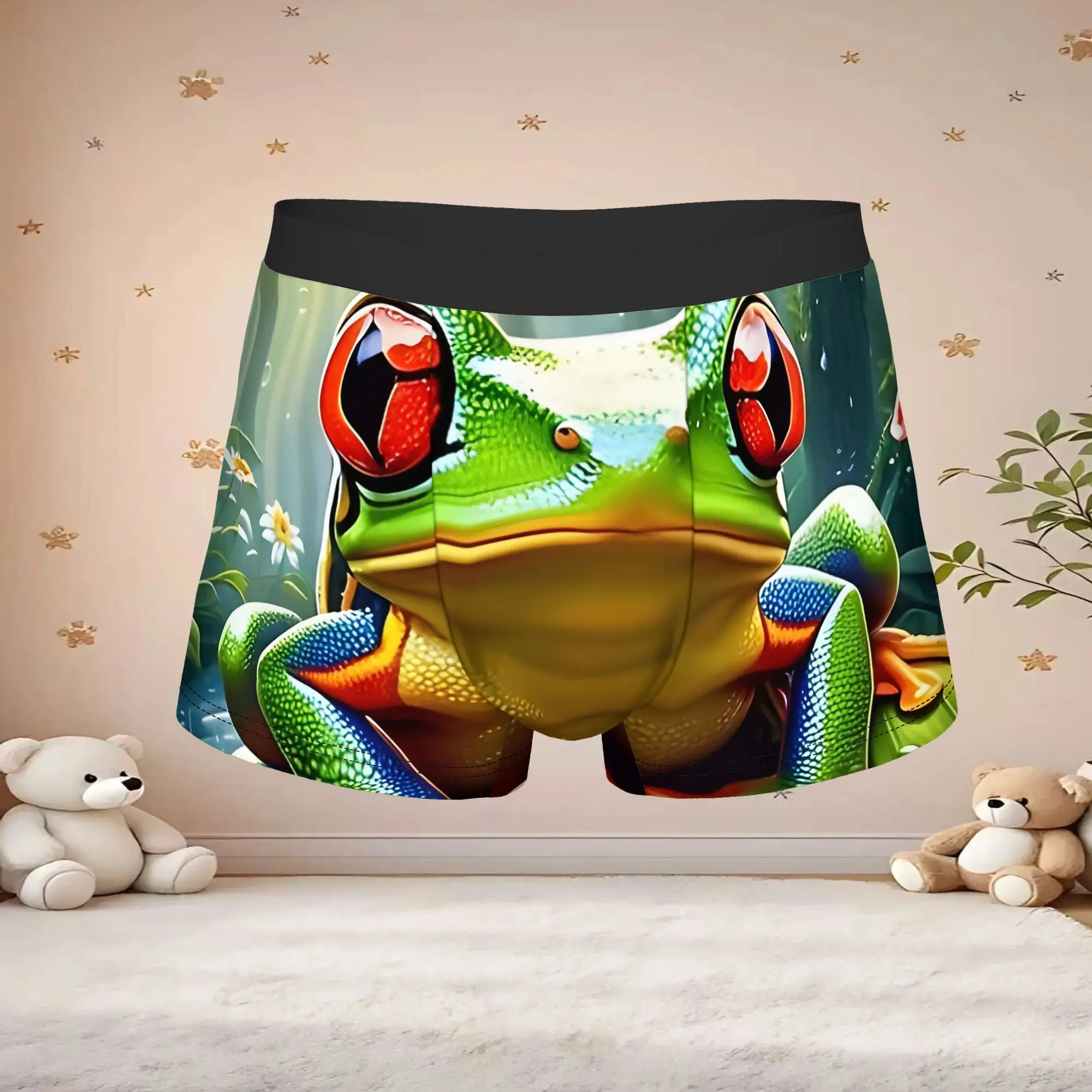 1pc Popular Tree Frog Apron boxers  adults  Breathbale Panties Men's Underwear Ventilate Shorts Boxer Briefs