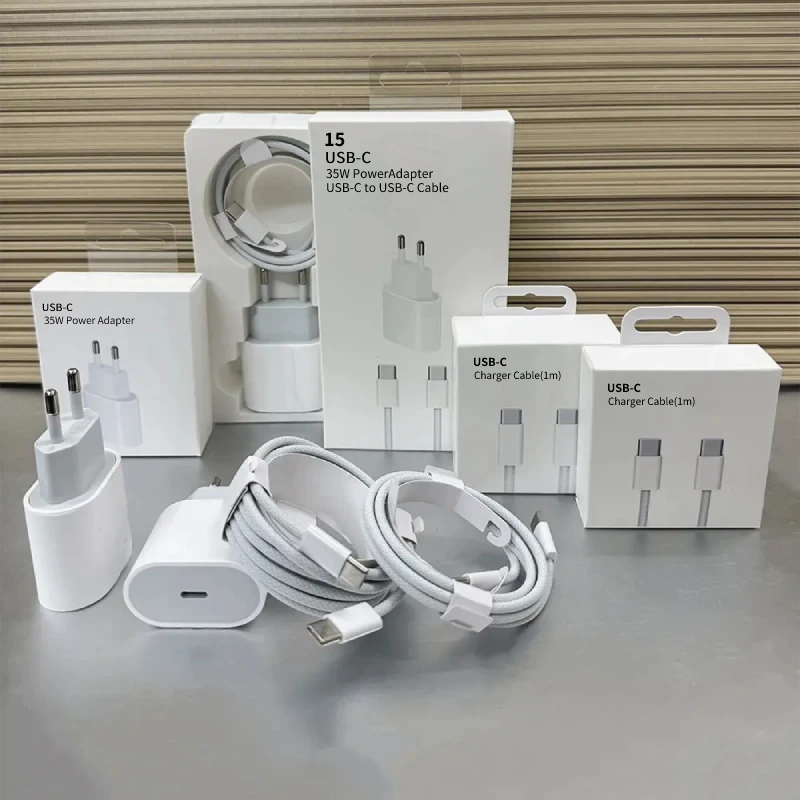 USB-C PD 35W Fast Wall Charger for iPhone 15 16 Pro Max 15 16 Plus Samsung Huawei USB Type C Quick Charging Cable Phone Charger