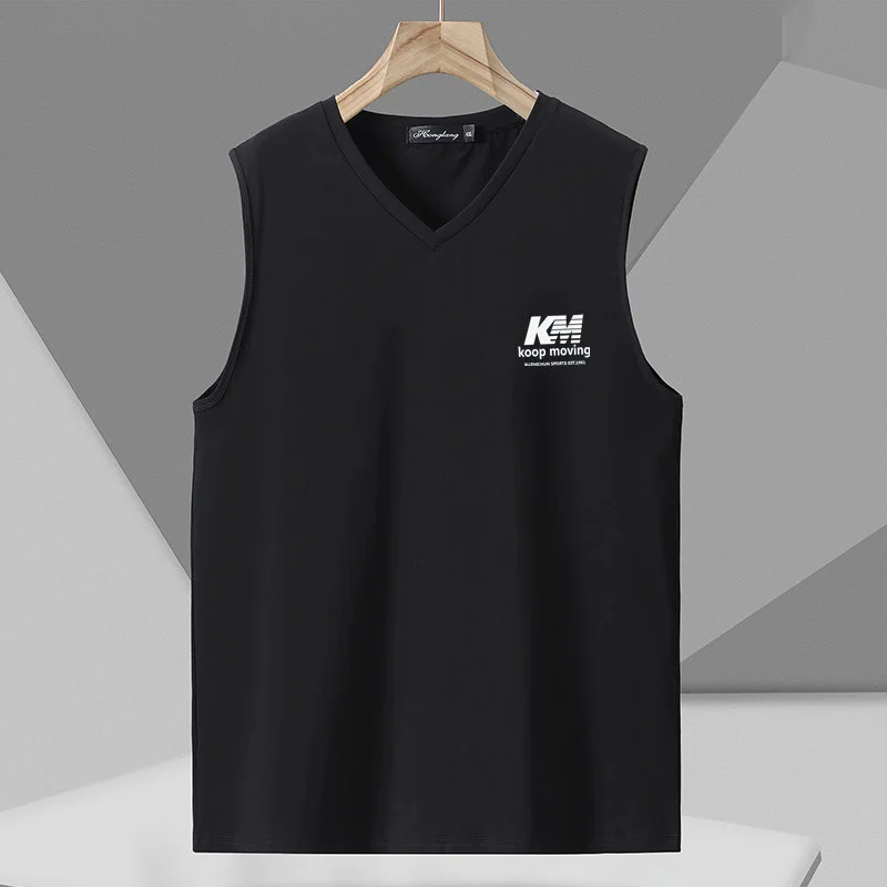 Summer Gym t shirt Men's clothing fitness sleeveless shirts Cotton Tank Tops Custom V-Neck men Oversized 11XL singlet