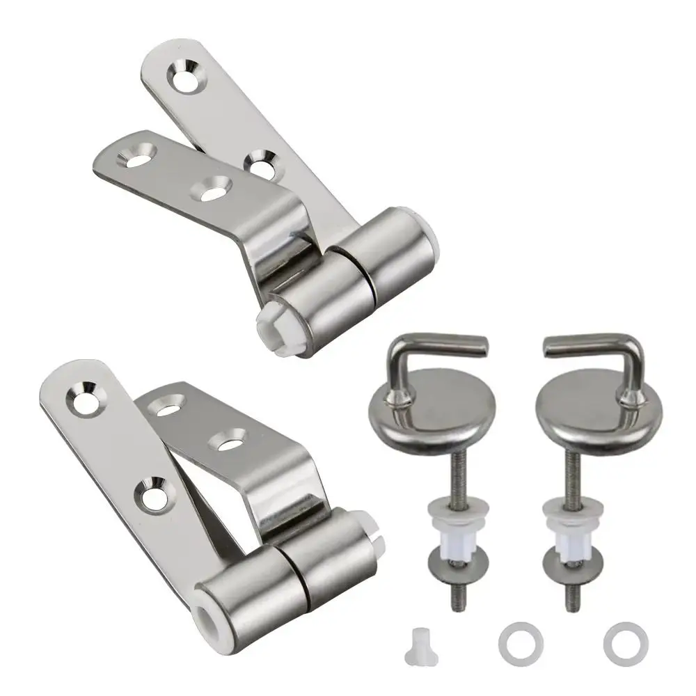 

Stainless Steel and Plastic Bathroom Toilet Seat Hinge Anti-shock Washers Toilet Lid Mounting Set Sturdy Repair