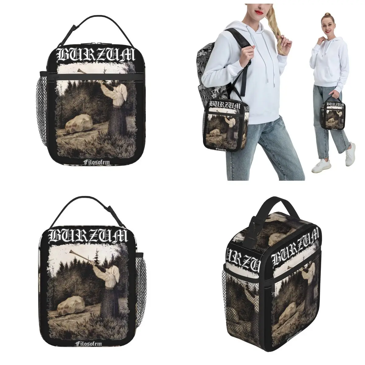 Burzum Filosofem Produit Fourre-tout Isolé Sac de Stockage D'école de Boîte de Nourriture Portable Tout Saison Refroidisseur Thermique Boîte à Lunch