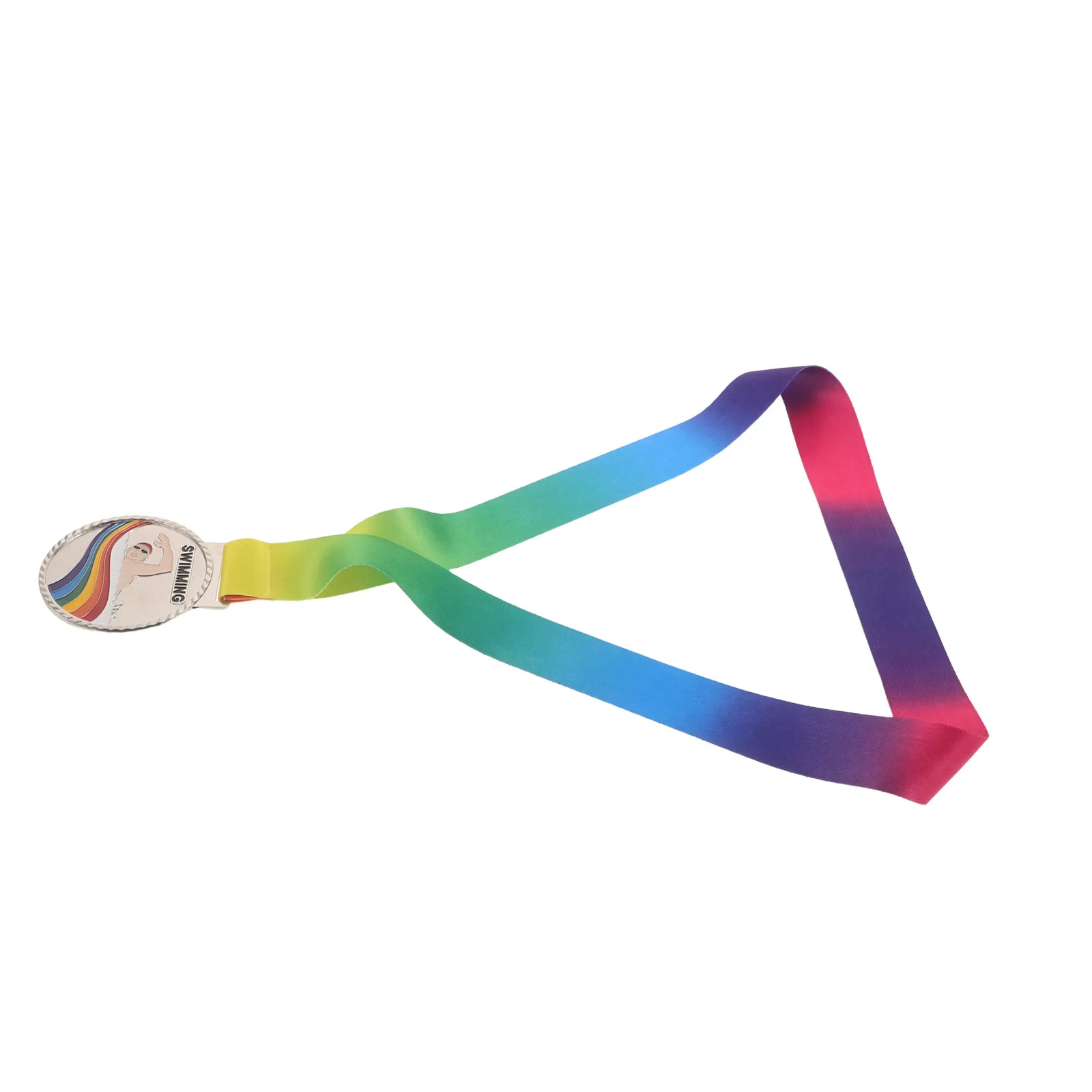 Lightweight Children Swimming Medal Metal Winner Award Soft Nylon Ribbon Rounded Edges School Sports Swim Competition