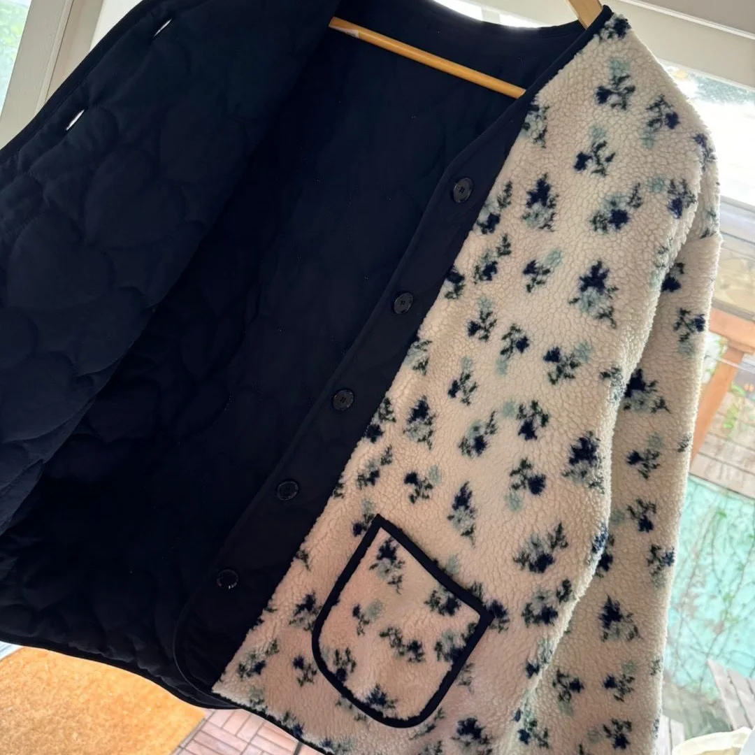 2024 Countryside Floral Print, Front and Back, Wearing Lamb   Cotton Jacket  Winter  Private  Outfit   Socialite and Queen Style