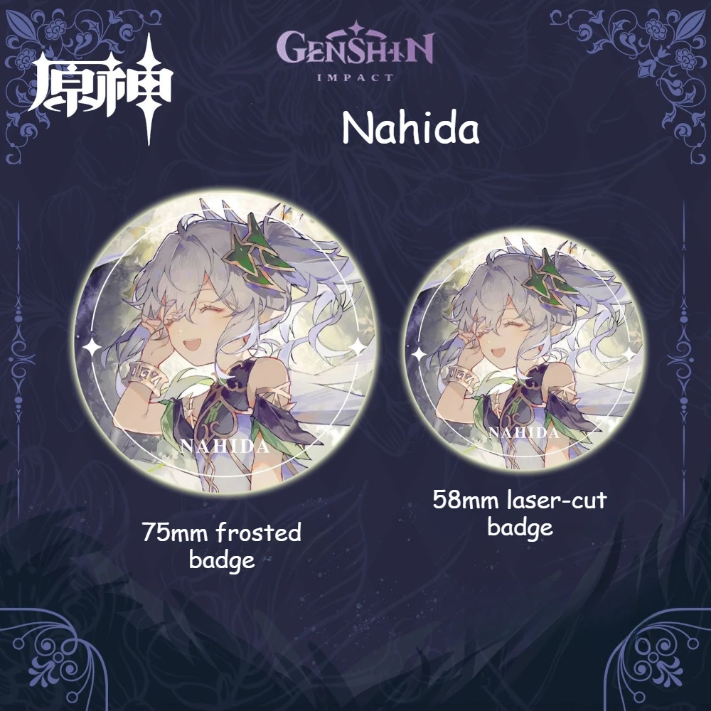 Genshin Impact Anime Merch Sześcioczęściowy Zestaw Nahida Plecaki Ubrania Klucze Akcesoria Bilet Laserowy Pocztówka Prezent dla Fanów Kolekcjonerski