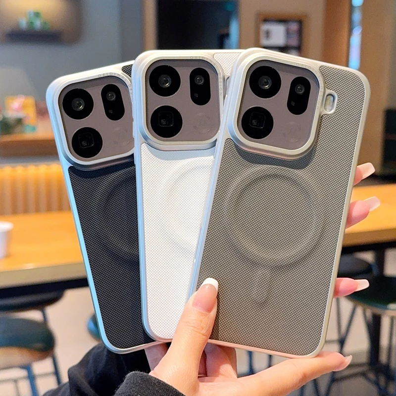 

Fashion Phone Case For OPPO Find X9 Pro Magnetic PC Hard Shell Protection Solid Color For OPPO Find X9 Shockproof Back Cover