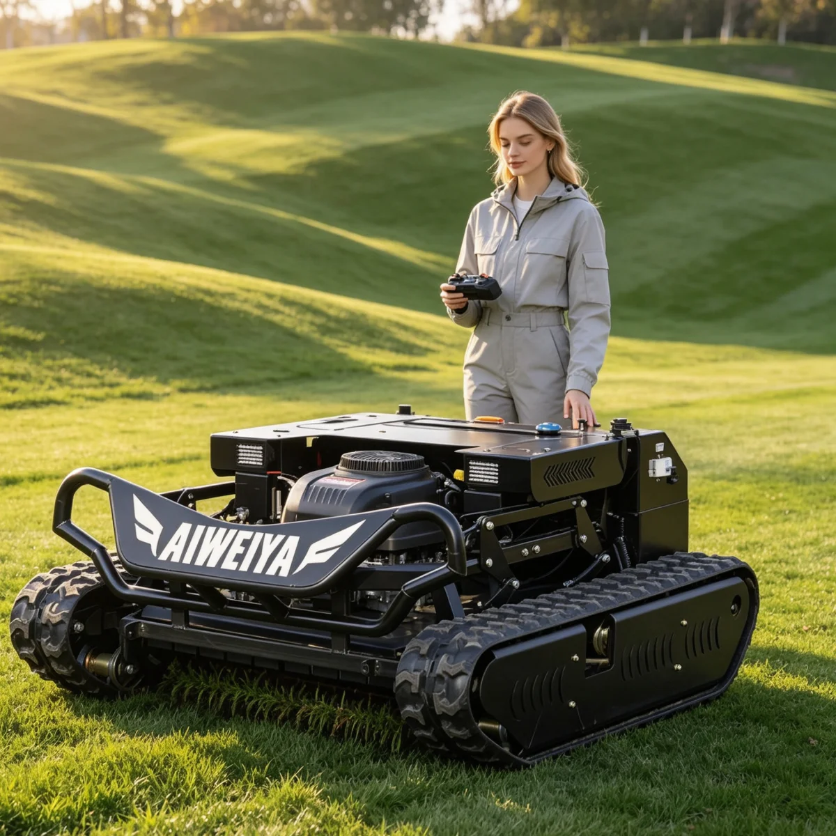 Customized Remote Control Flail Mower Petrol Robot Lawn Mower For Hillside Orchard petrol lawn mowerWeeding
