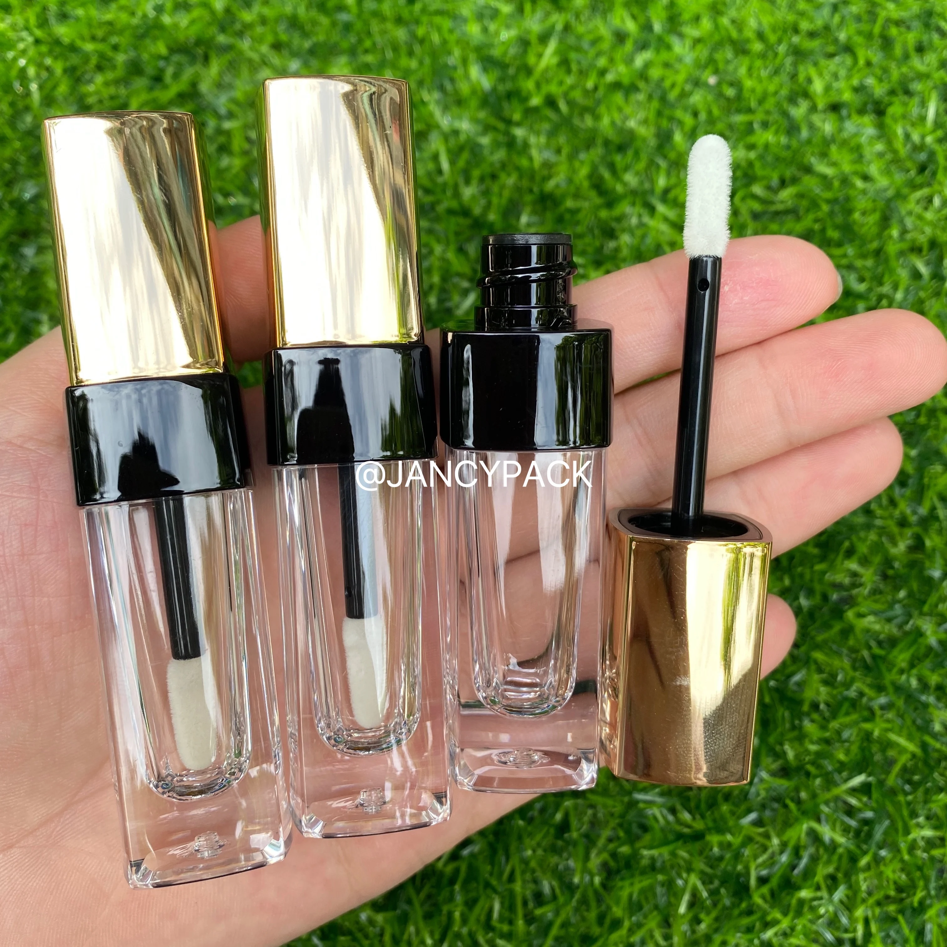 

5ml Shiny Gold Lip Gloss Tubes Plastic Lip Balm Tube Lipstick Refillable Bottles Lipgloss Packing Bottles Lip Care Empty Tubes