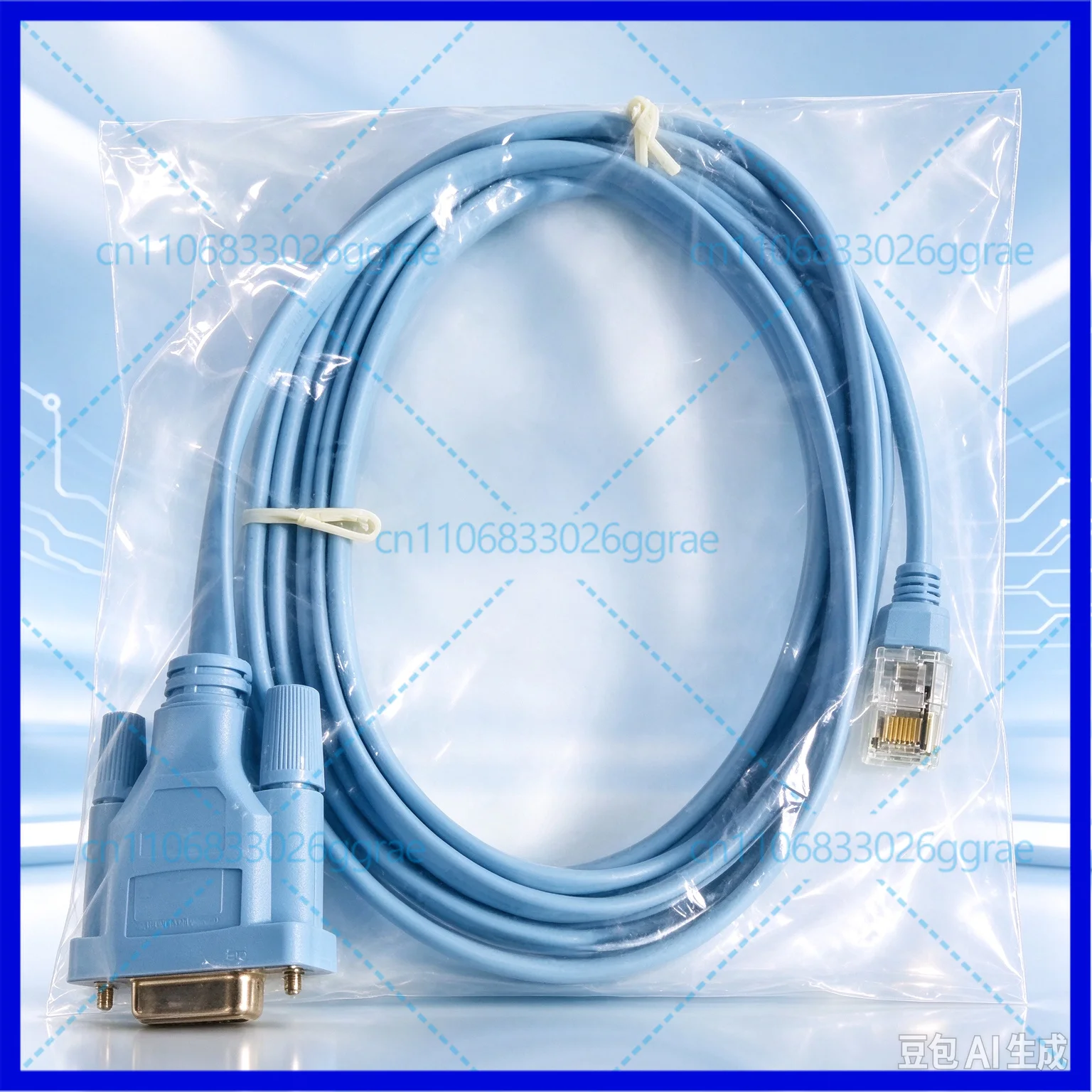 2PCS RJ45 To 9-hole COM RS232 Serial Port Cable For Cisco CAB-CONSOLE-RJ45 Network Configuration Control Cable
