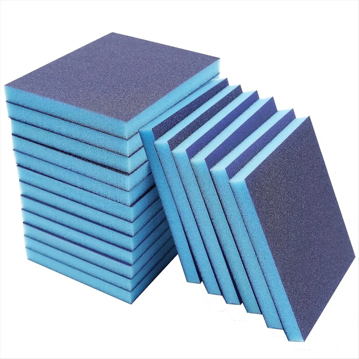 ABFW 18PCS 60-200 Grit Sanding Sponge Sanding Block Set Wet Dry, Reusable and Washable Sanding Blocks for Wood, Rust Removal