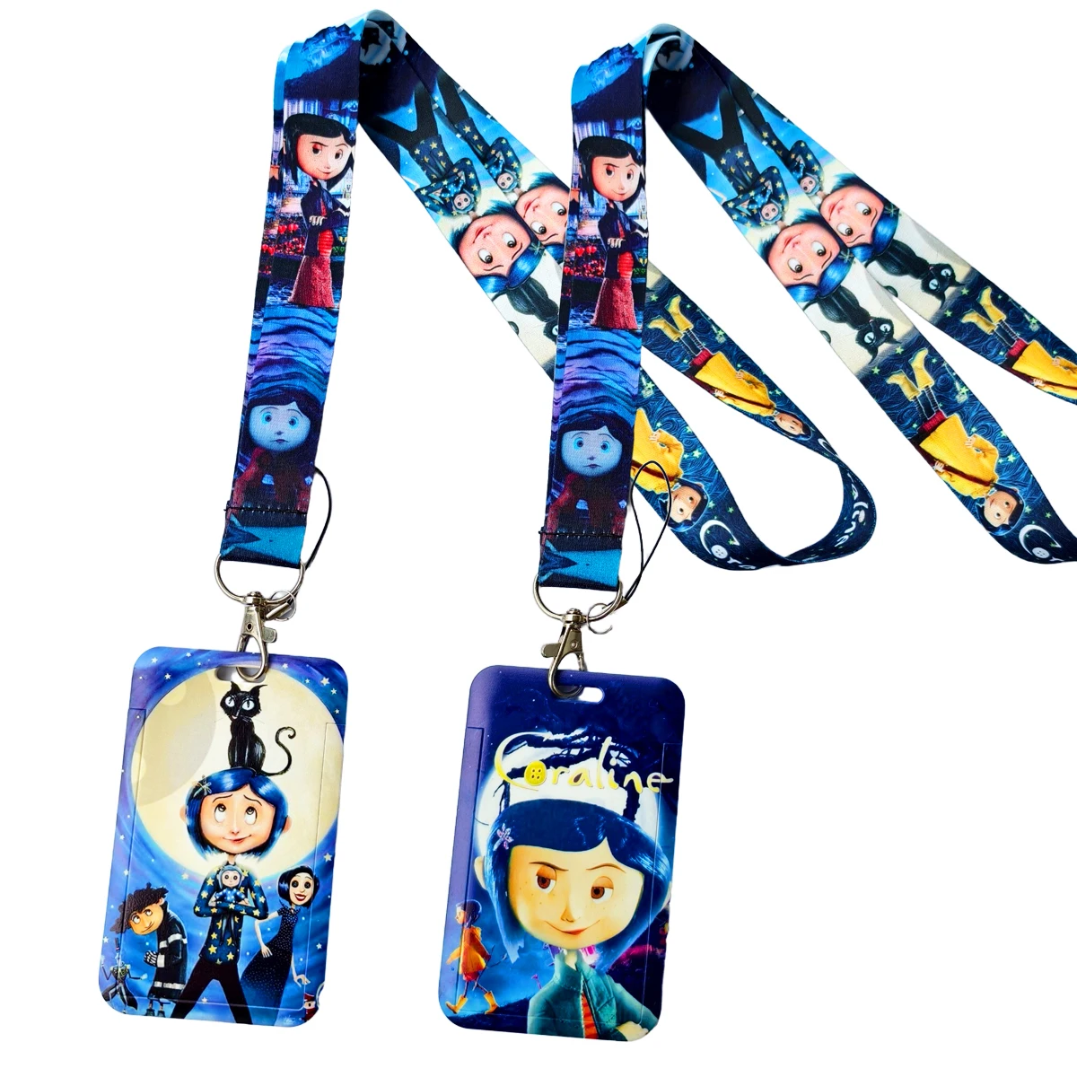 Coraline Girl's Lanyard ID Badge Holder Cartoon Credit Card Case Neck Strap Card Holders Girl Credentials Accessories