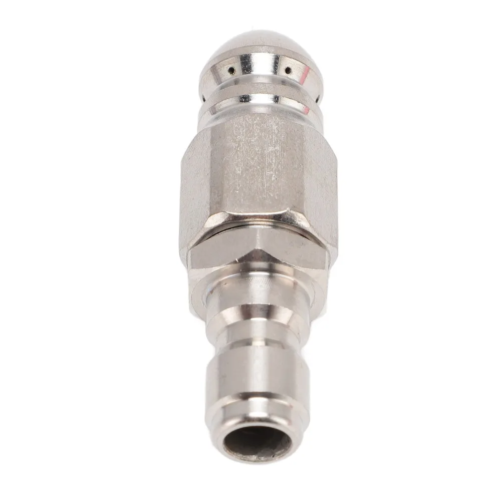 2PCS Stainless Steel Sewer Jetter Nozzle 5000 PSI Quick Install Drain Jetter Nozzle Mini Compact Size Quick Plug