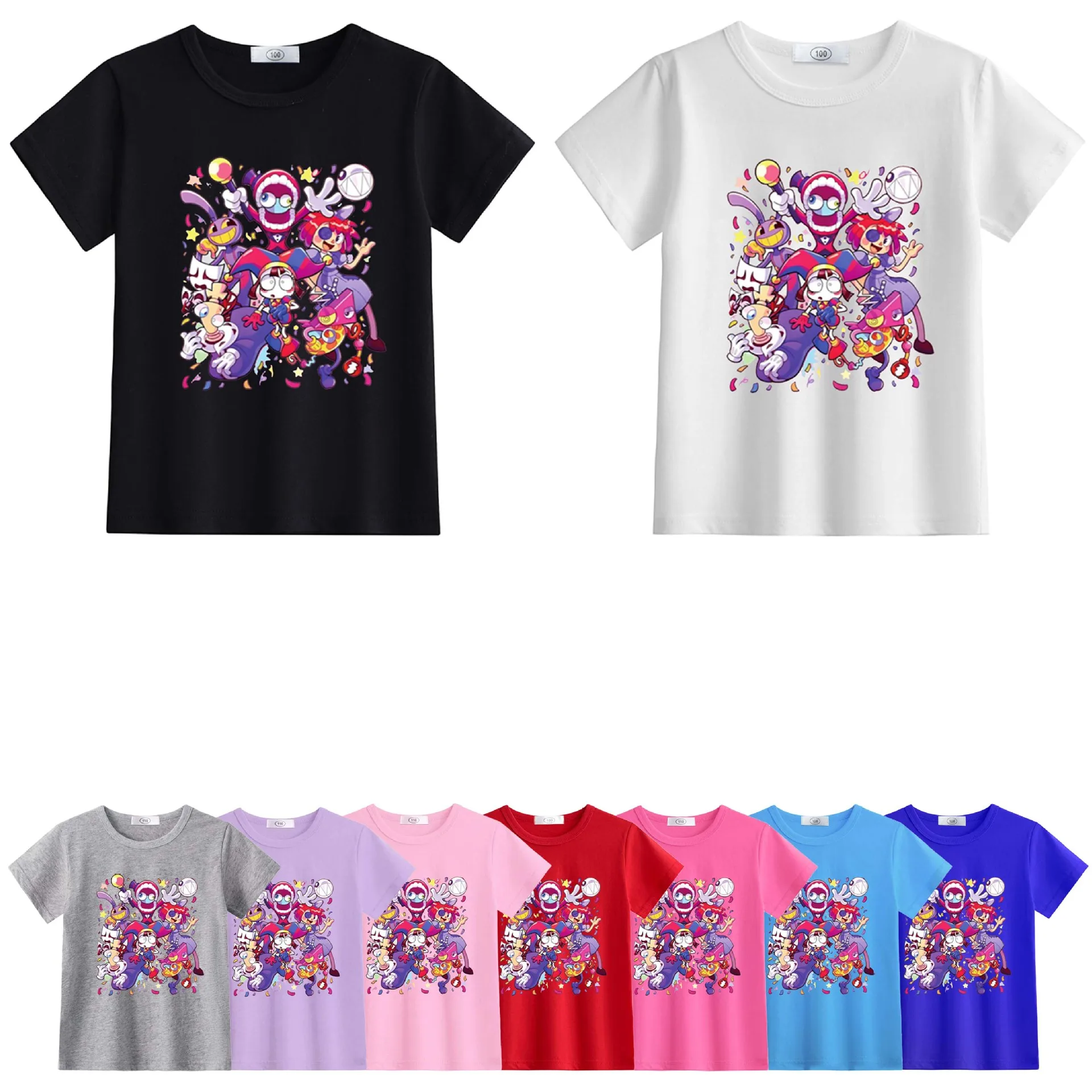 

Spot Magical Digital Circus Clown Men's and Women's Clothing Short Sleeved T-shirt Y2k Fashion Toys Anime Cartoon Frind