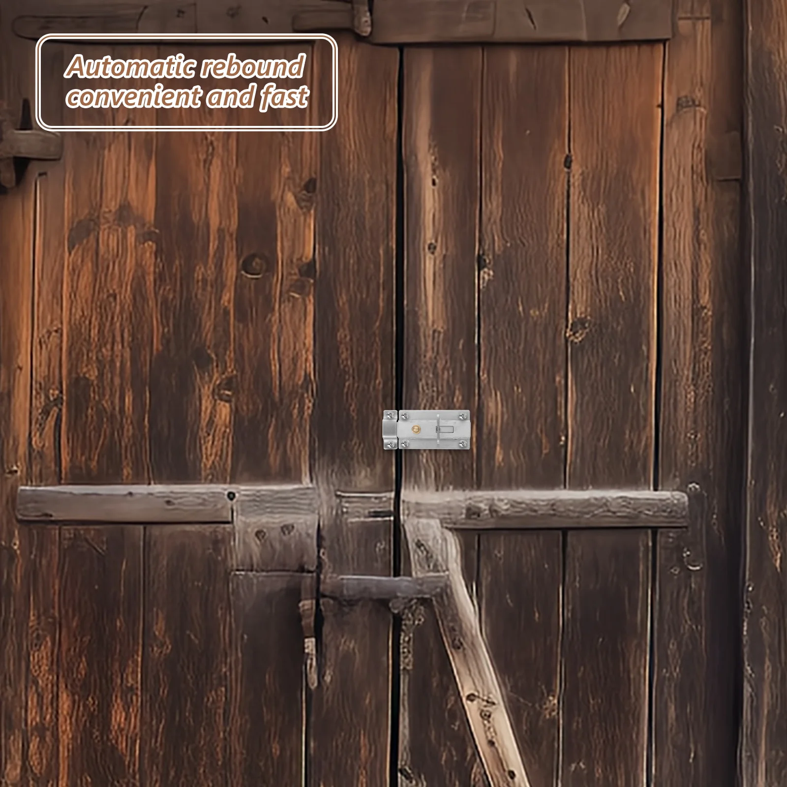 

Stainless Steel Latch Automatic Rebound Mechanism Door Bolt Lock Heavy Duty Security Hardware Bathroom Windows Cabinets