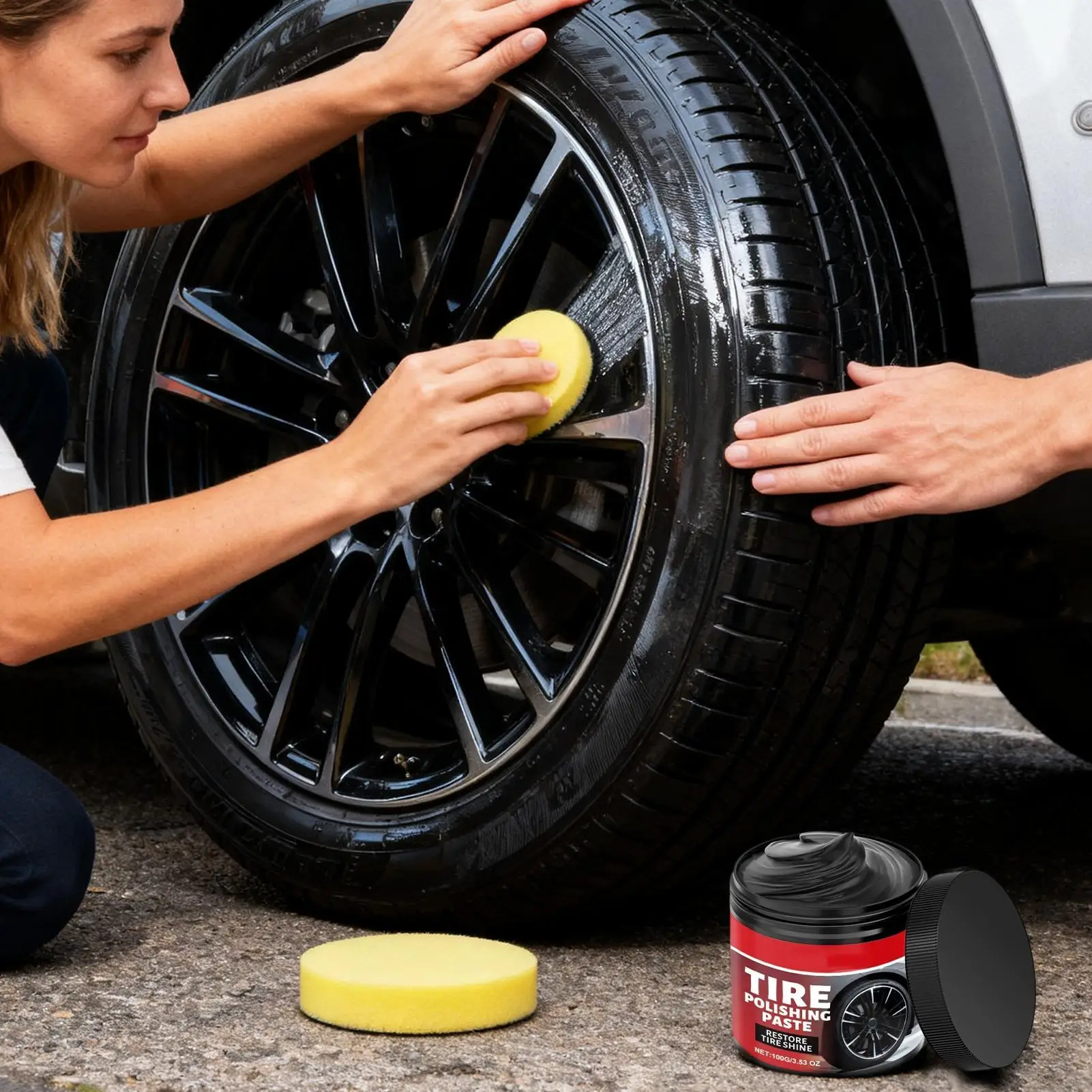 Car Tyre Dressing Paste 100g Car Tire Shine Vehicle Tire Cleaning Polishing Product For Trucks Sedans RVs SUV Collectors Dealers