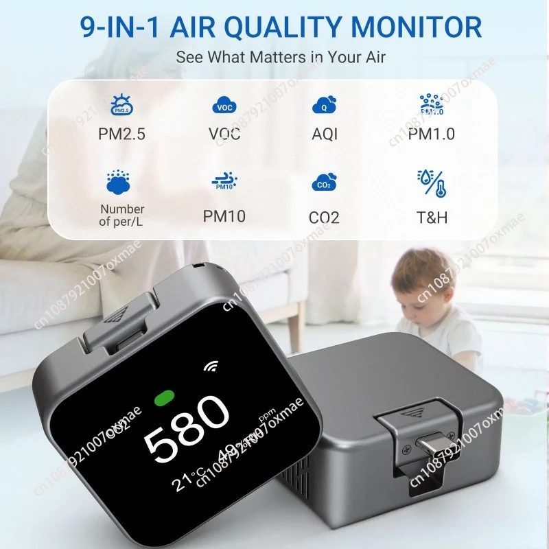 9 in 1 Multi-function Air Quality Detector, Carbon Dioxide, Dust PM0/10/2