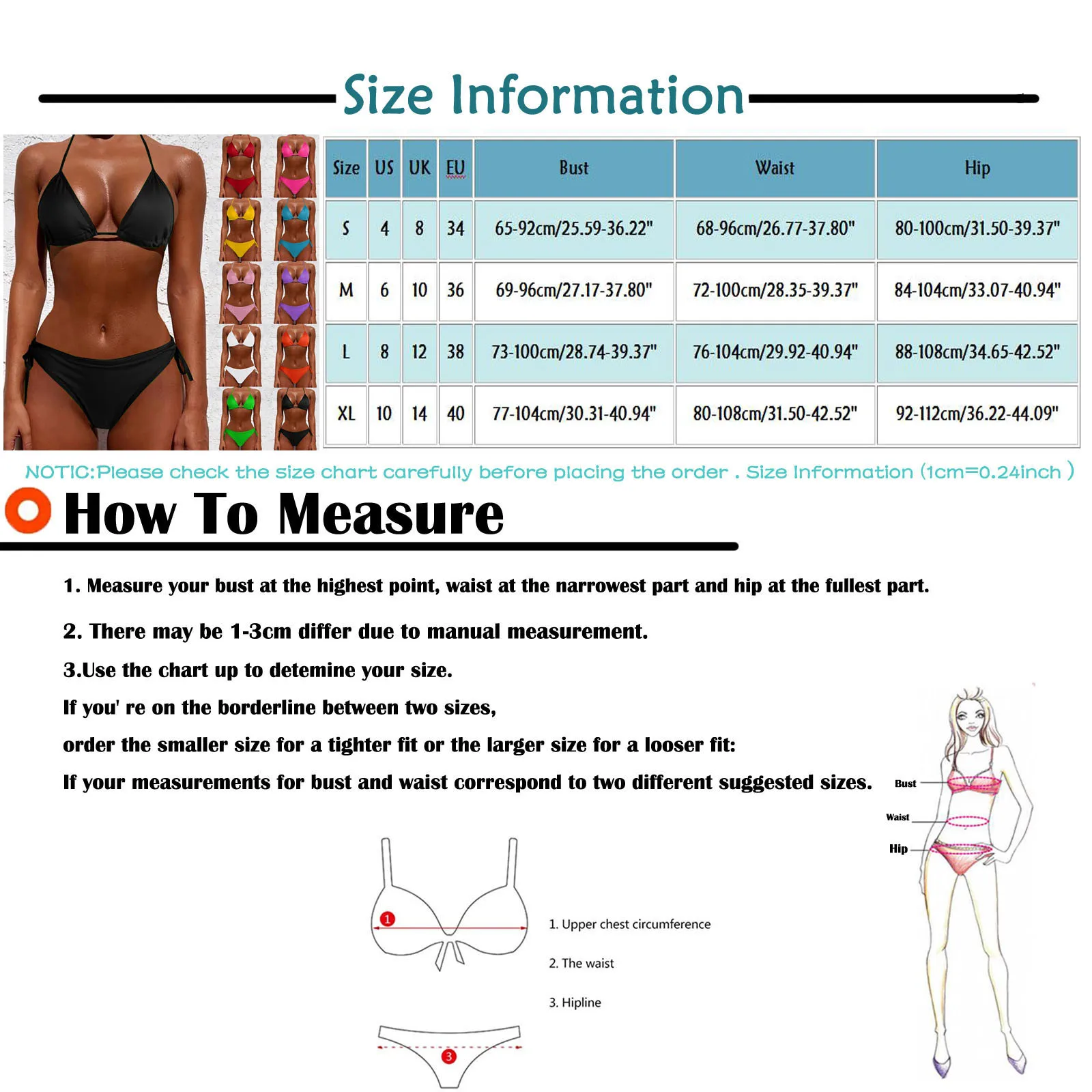 2 Pcs/Set Bikini Set Sexy Bikinis New Solid Color Halter Neck Strap Thong Swimwear Bathing Suit Women Swimsuit Set for Beach
