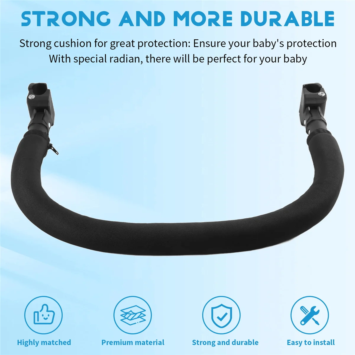 A29R عربة طفل مسند الذراع الوفير بار الجبهة الدرابزين الطفل الجبهة مسند الذراع سياج المقود أكسفورد القماش عربة يدفع باليدين ل يويو #2