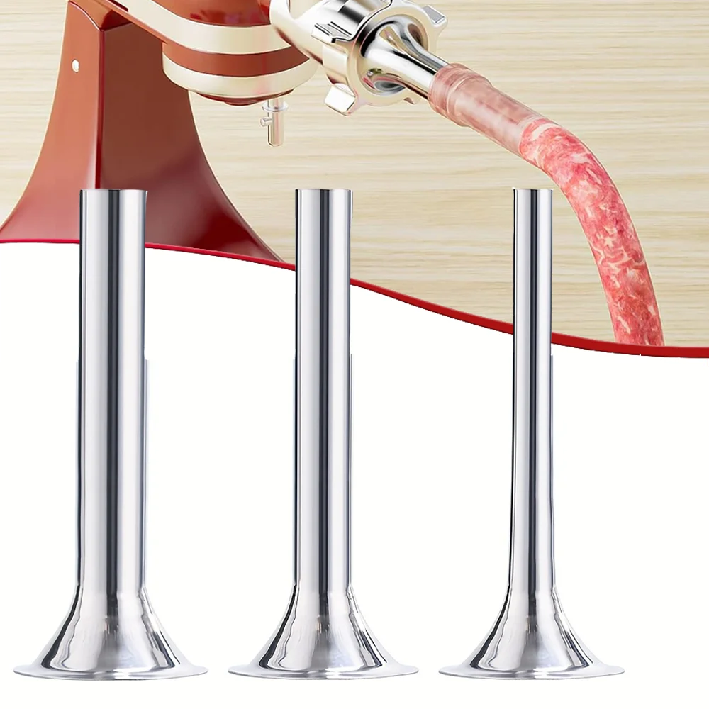 Tubo rellenador de salchichas de acero inoxidable, 1/3 piezas, para picadoras de carne de 5 tamaños y accesorio de plástico FGA para picadora de alimentos KitchenAid