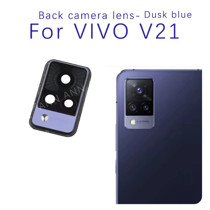 Original Back Rear Camera Glass Lens with frame For Vivo V21 With Adhesive Sticker Camera Lens Replacement Parts