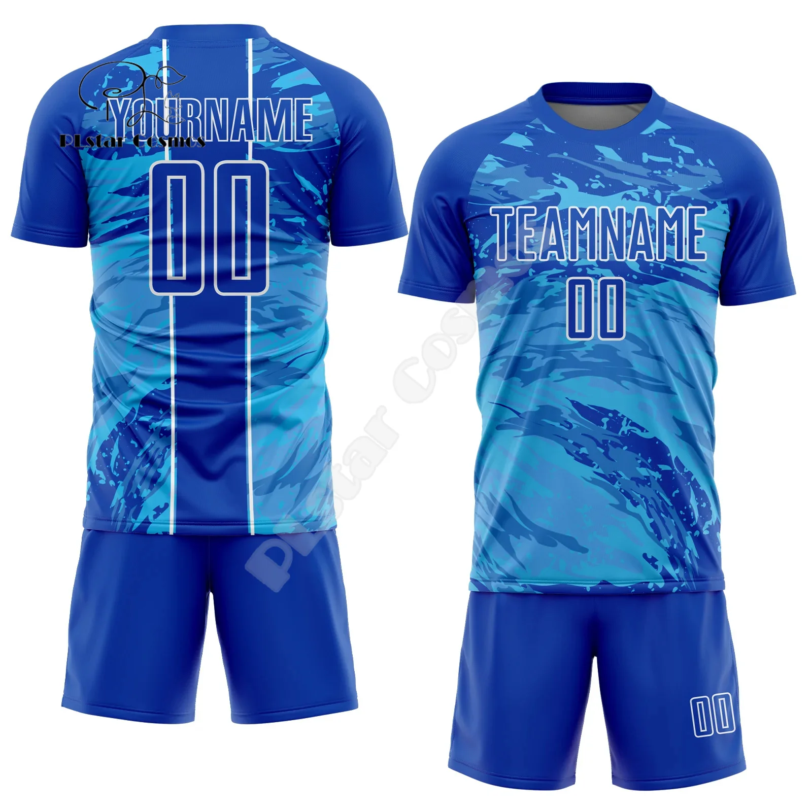 Custom Name Gradient Graffiti Soccer Jersey Football Suits 3DPrint Harajuku Summer Shirts Shorts Pants Combo Short Sleeves X6