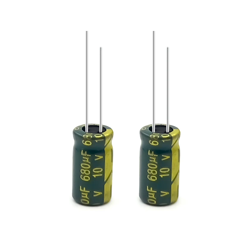 100Pcs 10V680UF high frequency low resistance long life high temperature electrolytic capacitor 680UF 10V size 6X12MM