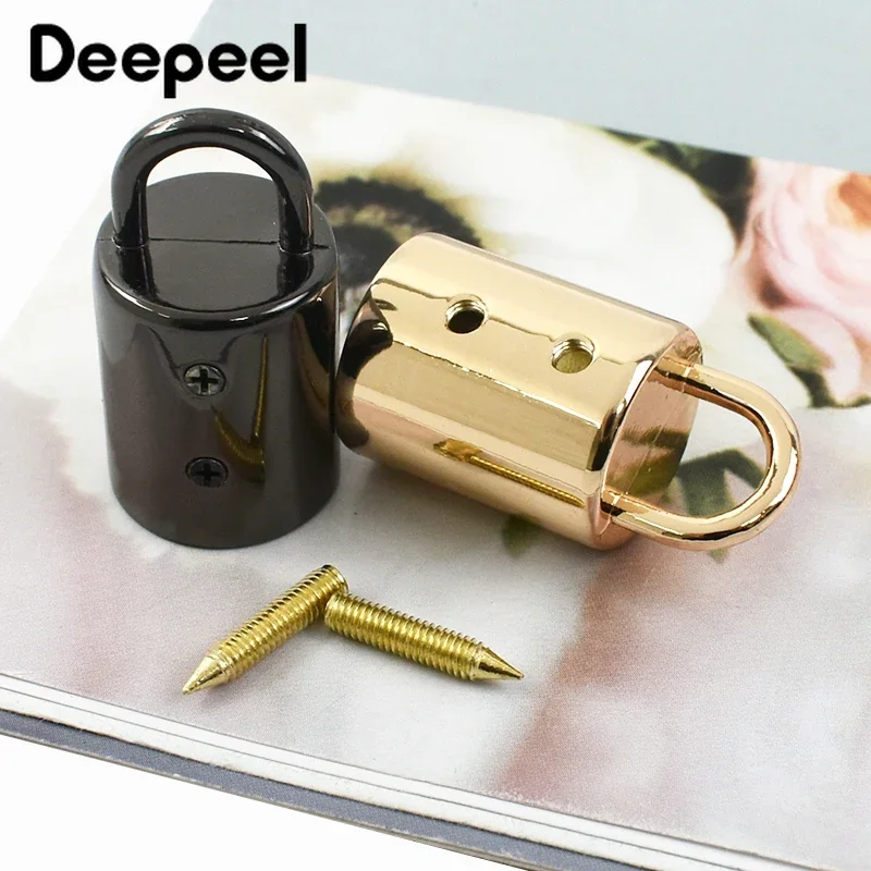 5/10Pcs Deepeel 14mm Metal Tassel Fringe Cap Clasp Bag Strap Buckles Screw Cord Lock Hook Belt Hang Stopper Buckle DIY Hardware