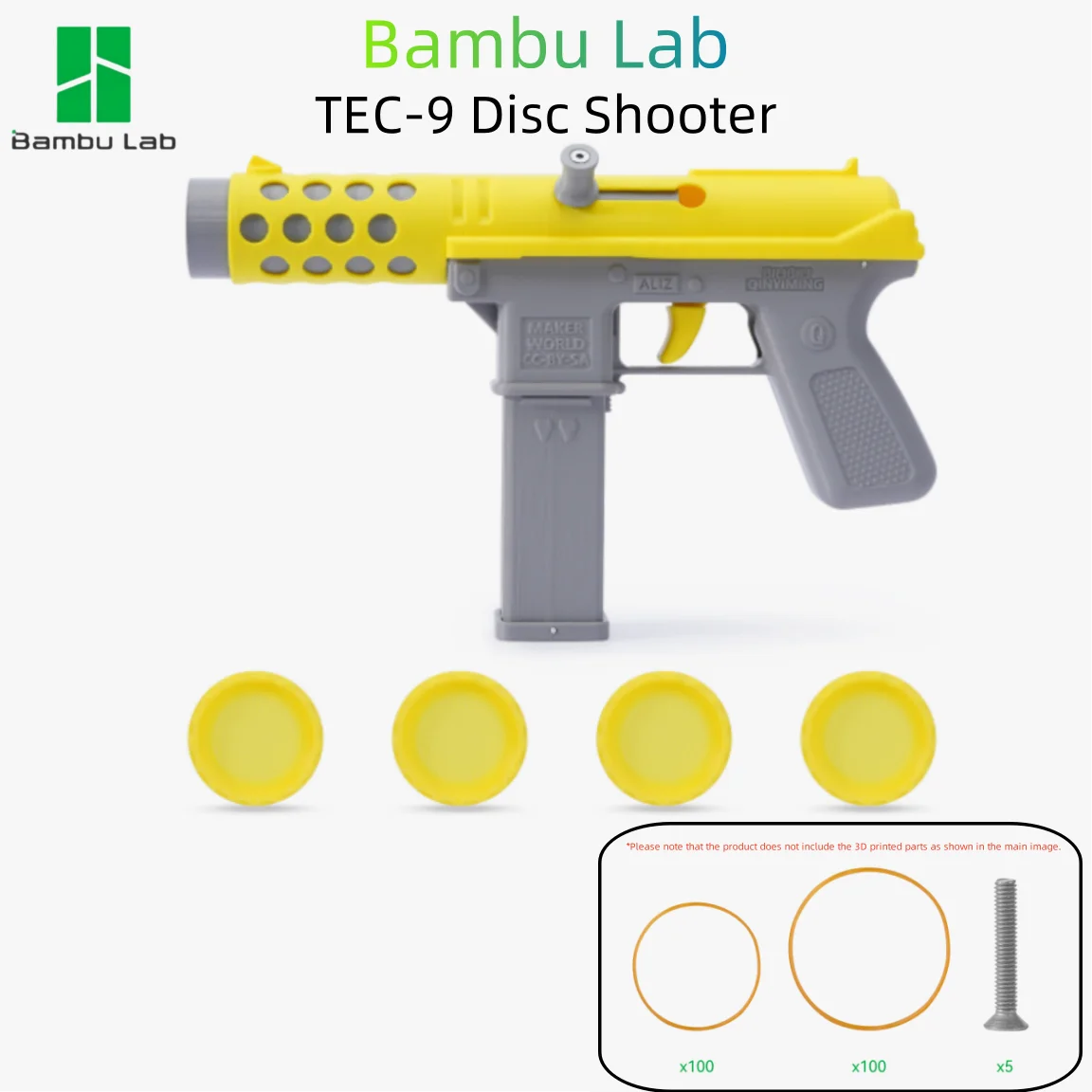 Bambu Lab 3D printing DIY Creative Model Mouse Kit TEC-9 Disc Shooter Piranha Plant Switch Dock Gifts 3D Printer Part