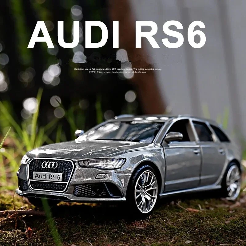 Modèle de voiture en alliage moulé sous pression pour enfants, 1:36, Audi RS6 Station Wagon, véhicules jouets, collection de simulation à dos côtelé, cadeau en métal