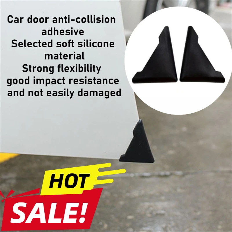 4pcs Triangle Car Door Corner Anti-Collision Sticker Adhesive Backing Scratch Resistant Decorative Products Protection Clause CN